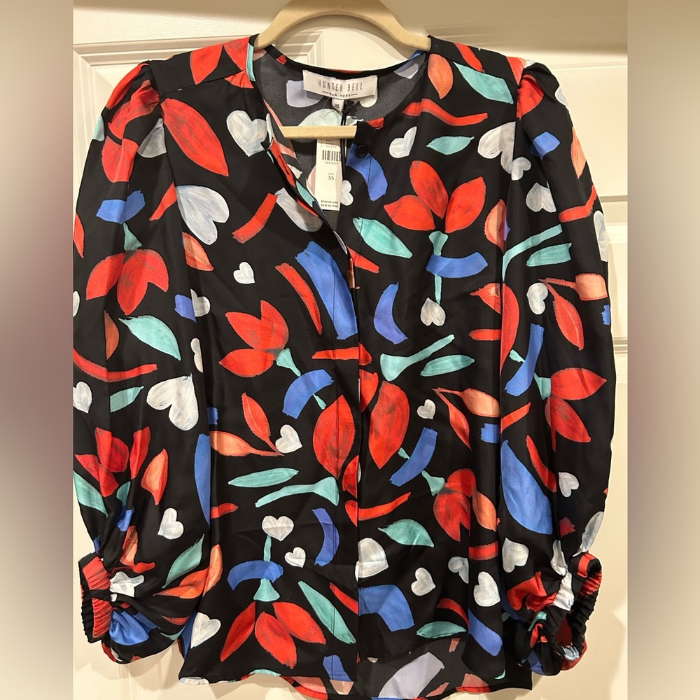 Hunter Bell XS print blouse. Sold exclusively at Anthropologie. New with tags.
